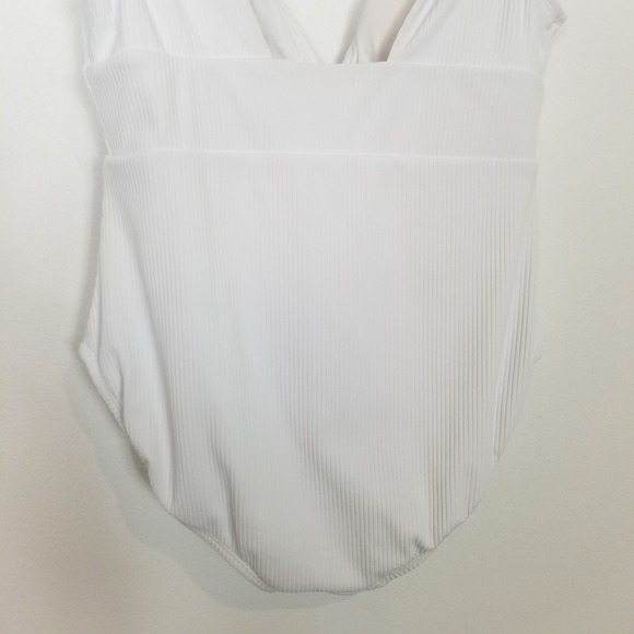 Andie Mykonos Ribbed One-Piece Swimsuit Women S L White Bikini Summer Beach Boho - Picture 7 of 9